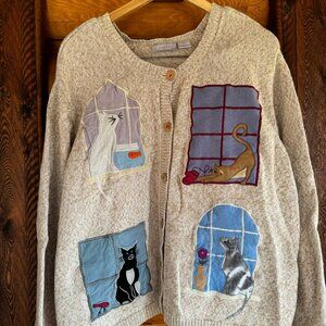 Unique Vintage Cat Sweater Size XXL from Blair